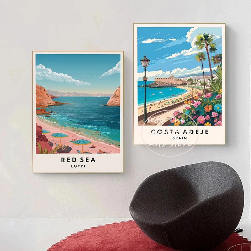 Africa Travel Art Chefchaouen Seychelles Victoria Falls City Landscape Poster Asia Scenery Canvas Art Painting Wall Home Decor