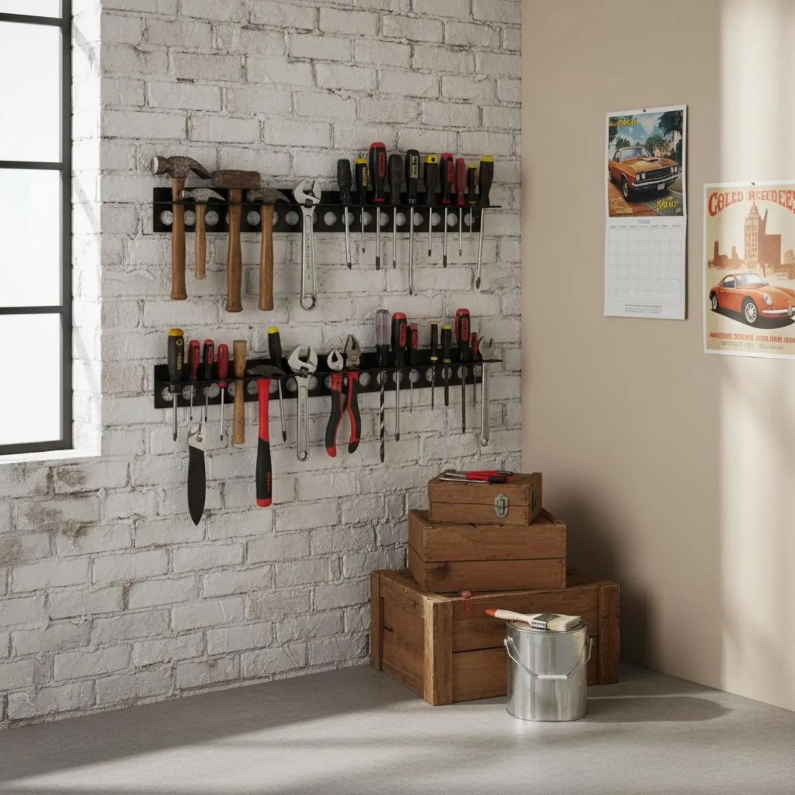 

Screwdriver and Pliers Rack Rust-Resistant Wall Mounted Tool Rack Metal Tool Holder Quick Reach Screwdriver Organizer