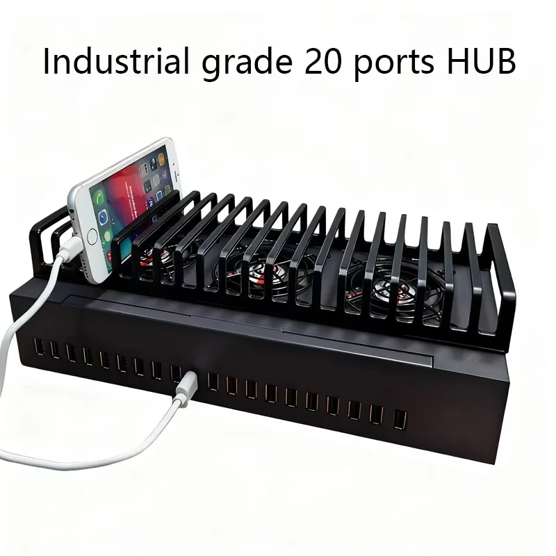 20-Port Multi-Charger Hub Chassis for Fast Charging Compatible with All Phones Power Supplies Accessory