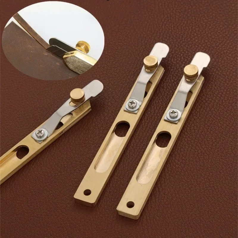 Brass Leather Positioning Cutting Knife Equidistant Cutting Tool DIY Handicrafts Making Tools Leather Trimming Knife  Cutter