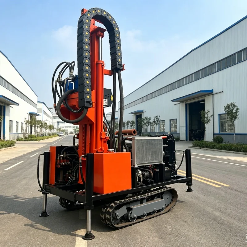 Customized Track‑mounted Chassis Water Well Drilling Rig, Diesel Engine Driven Deep Well Drilling Machine for Rock Geology