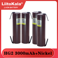 Liitokala 100% New HG2 18650 3000mAh Rechargeable battery 18650HG2 3.6V discharge 20A Power batteries + DIY Nickel