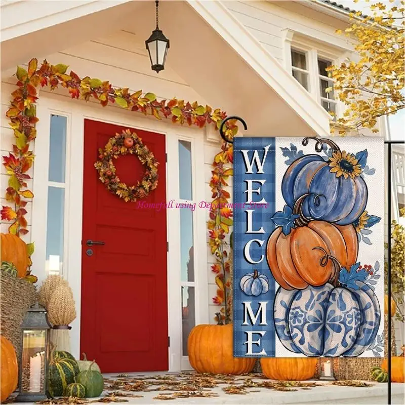 Efficient Fall Garden Banners Thanksgiving Seasonal Decors Outdoor Hanging Flags for Outdoor Space and Holiday Parties