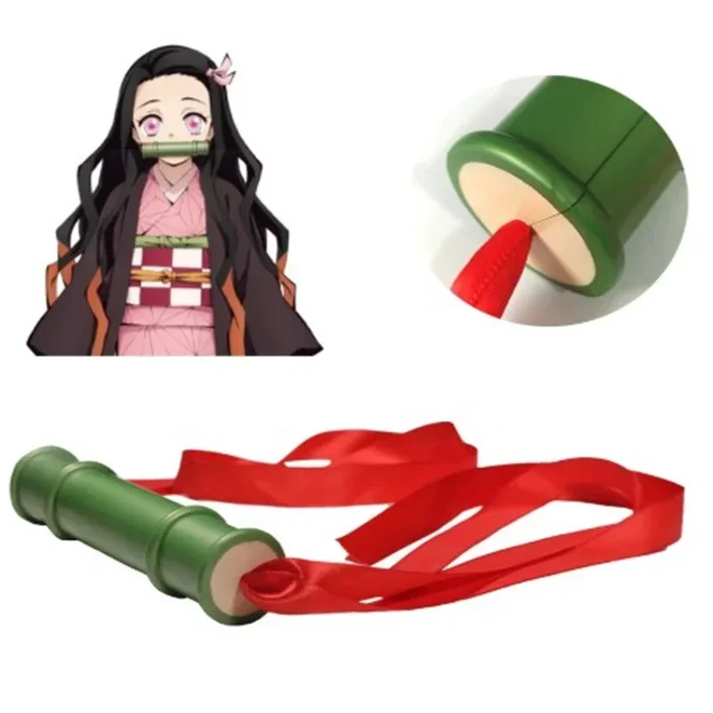 Bâtons de bouche en bambou pour filles, Monténégro d'anime Kimetsu No Yaiba, bancs de Kamado Nezuko, accessoires de cosplay, Halloween
