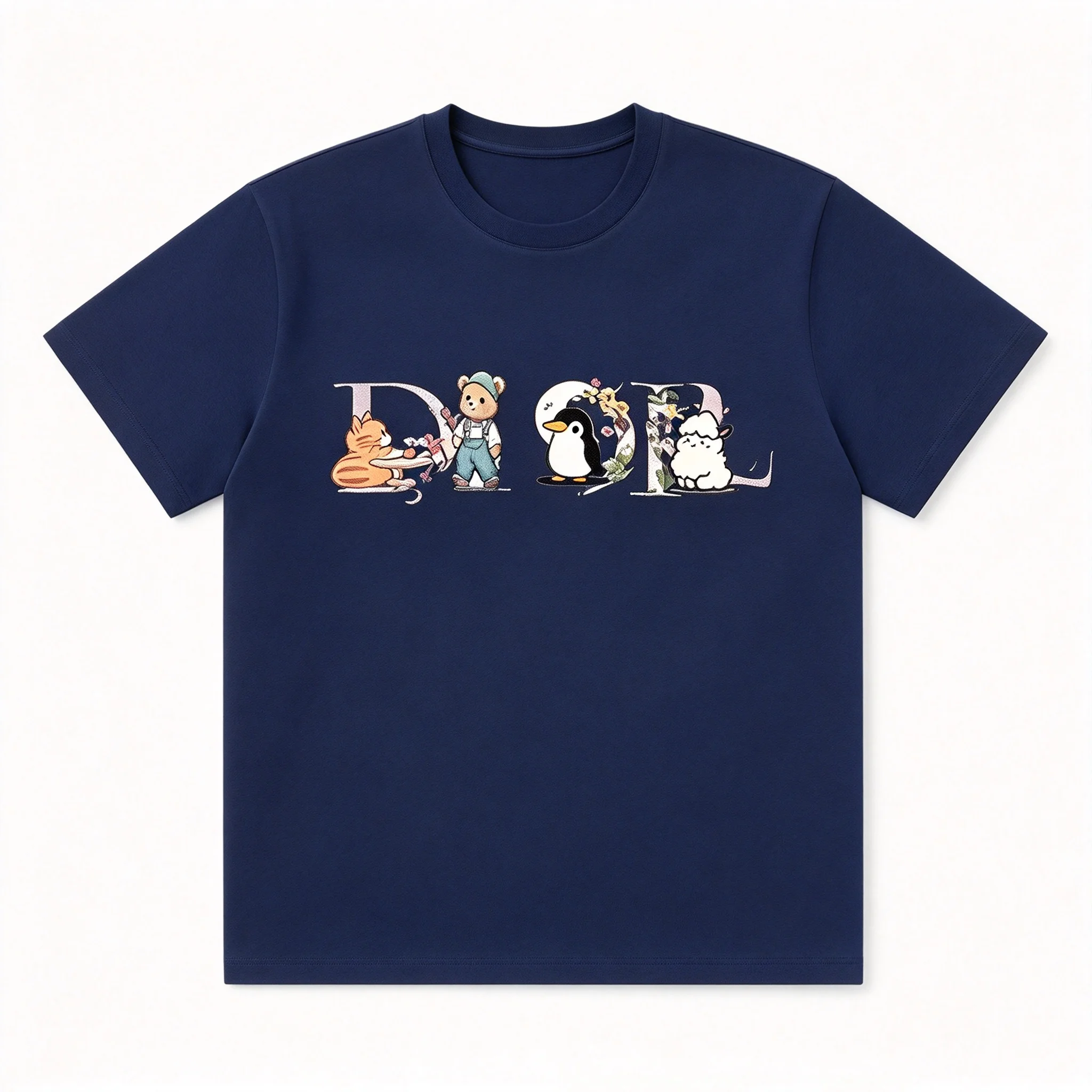 2026 Spring/Summer New Limited Edition Round-neck Trendy Short Sleeve Letter-Printed Shirt