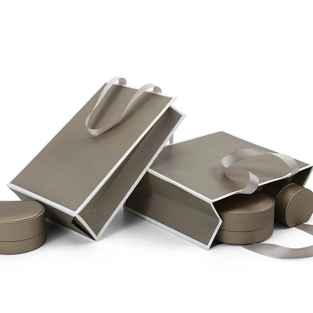 12Pcs Dark Grey Jewelry Bag with Ribbon Rope Necklaces Rings Earrings Bracelets Jewelry Boxes For Christmas Gifts and Weddings