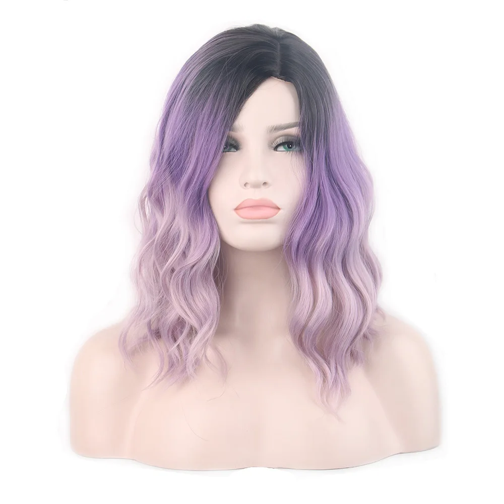 Gradient dyed head cover short hair wig full head cover female wool roll rose net