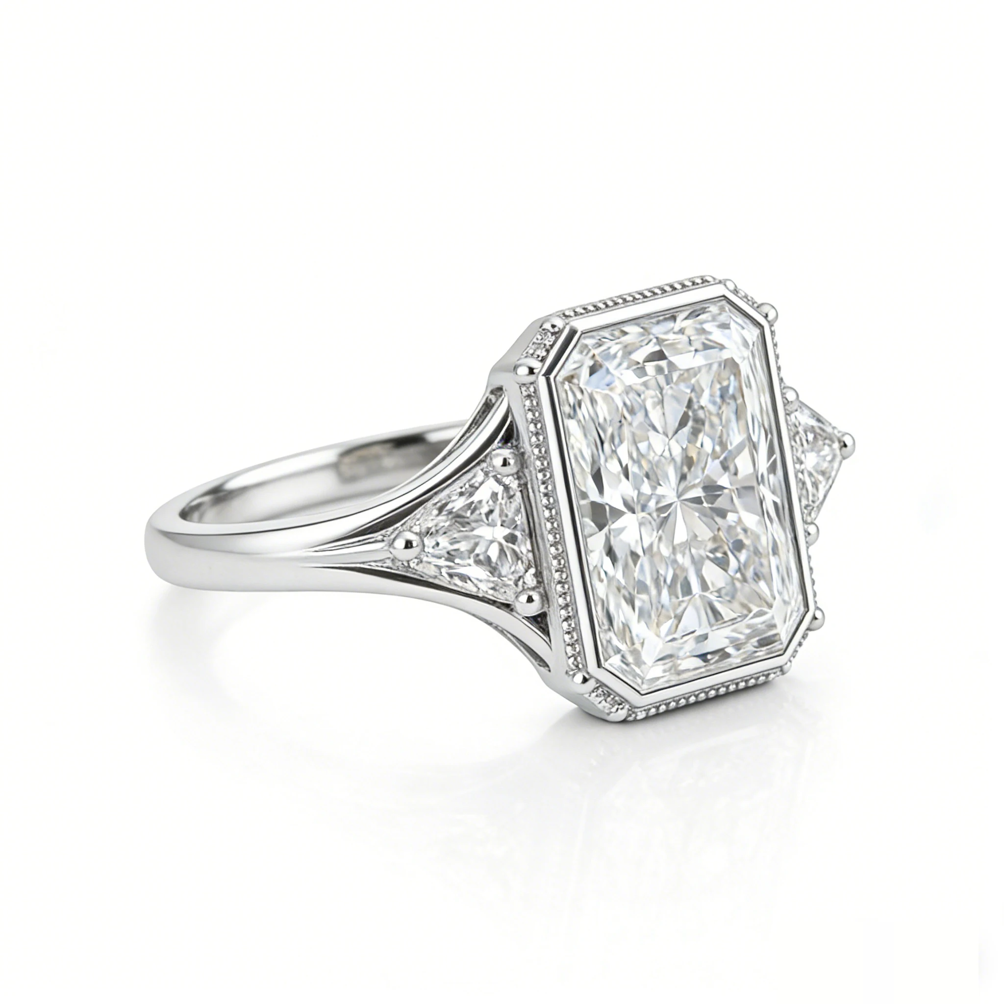 IGI-zertifizierter 3-Karat-Radiant-Labordiamant-Platinring EF VS-VVS Premium Braut- und Verlobungsring für Damen – Detail 6