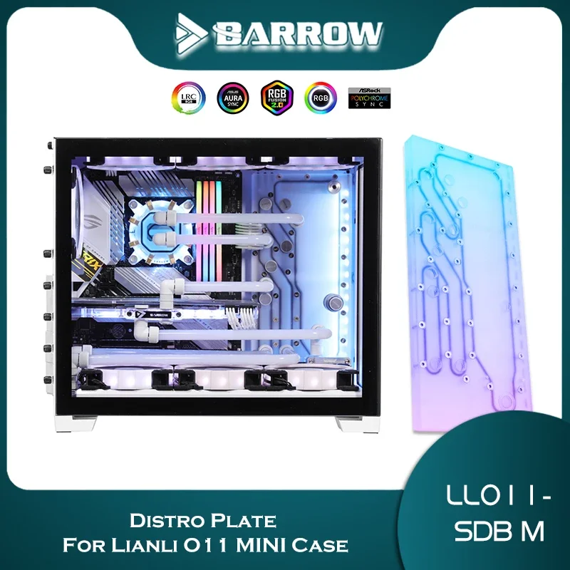 

Пластина Barrow Distro для корпуса LIAN LI O11 MINI, резервуар для водяного охлаждения с насосом DDC Резервуар для воды Насос Охлаждение ПК LLO11-SDB M