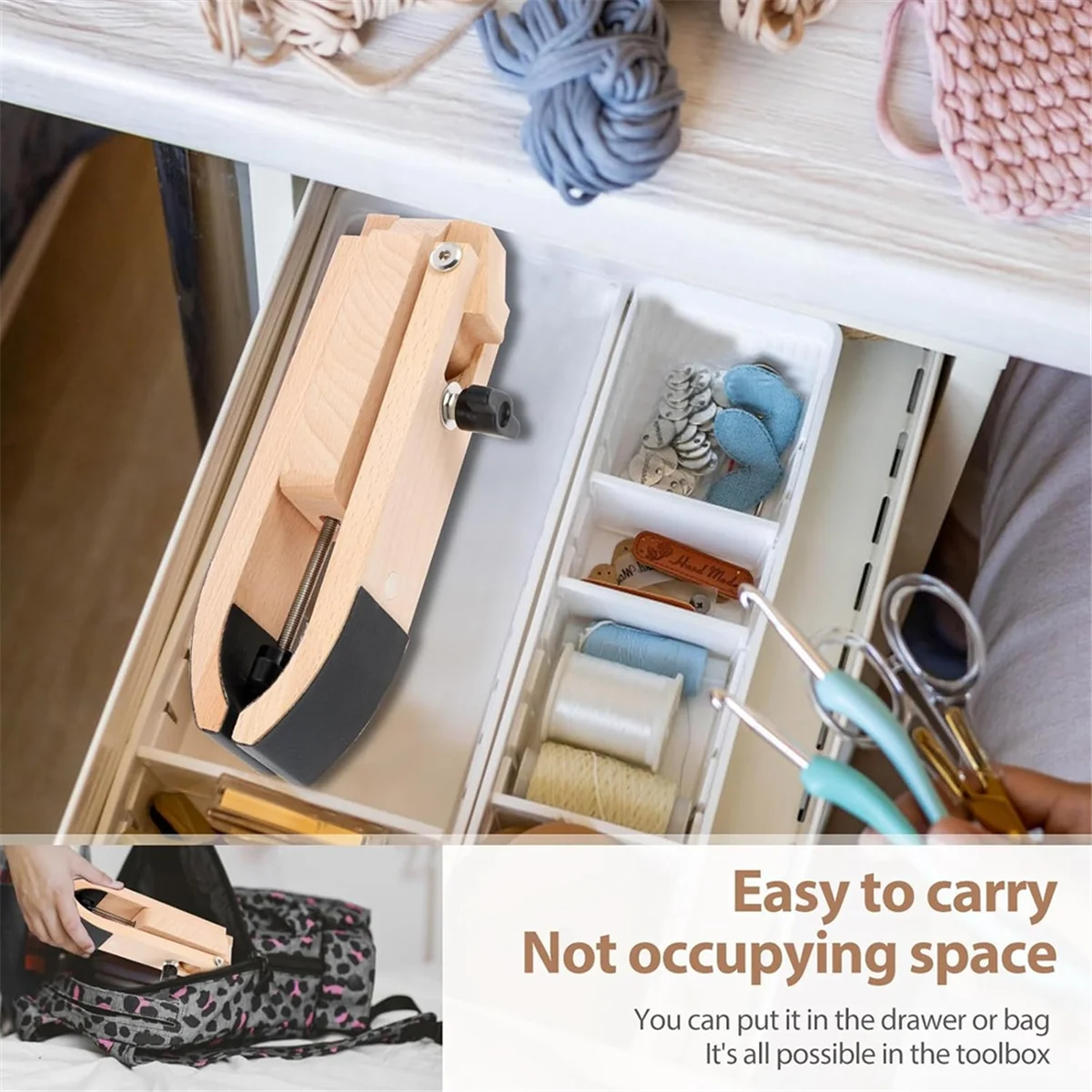 سريع! خياطة جلدية، مشبك حصان لسطح المكتب الصلب، مشبك خشبي من الجلد بخياطة متعددة الاستخدامات مع مقبض للحرف اليدوية