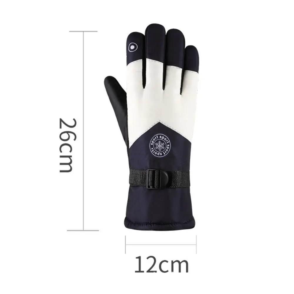 New Polyester Plush Ski Gloves Touch Screen Waterproof Touchscreen Snow Gloves Non-slip Riding Gloves Skiing