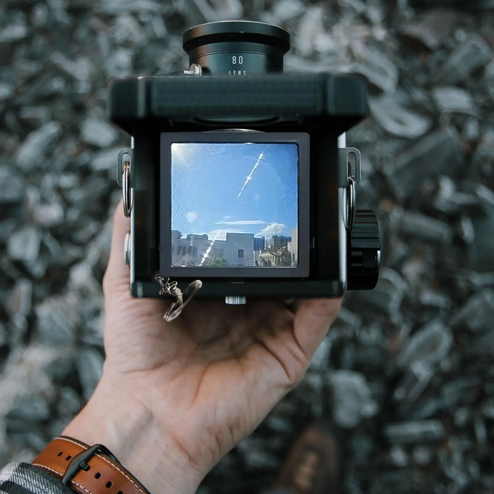 Visor óptico com tela de visualização brilhante, enquadramento preciso, câmera externa, visor óptico de nível de cintura para fotografia de rua