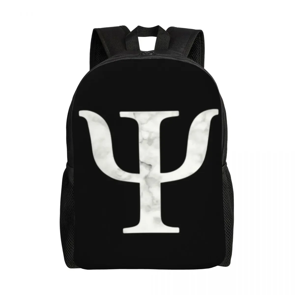

Psychology Marble Psi Symbol Laptop Backpack Men Women Basic Bookbag for College School Student Psychologist Teacher Gift Bags