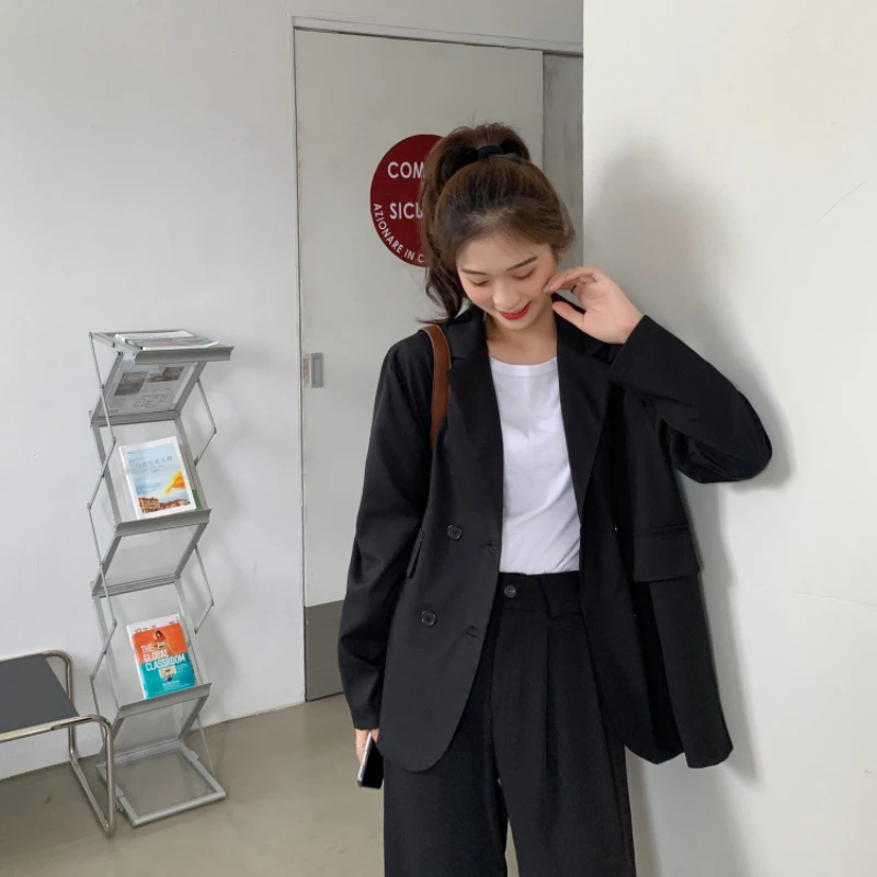 Women Blazer 2023 Autumn and Winter New Solid Color Long Sleeve Blazer Female Loose Versatile Jacket Office Blazers for Women