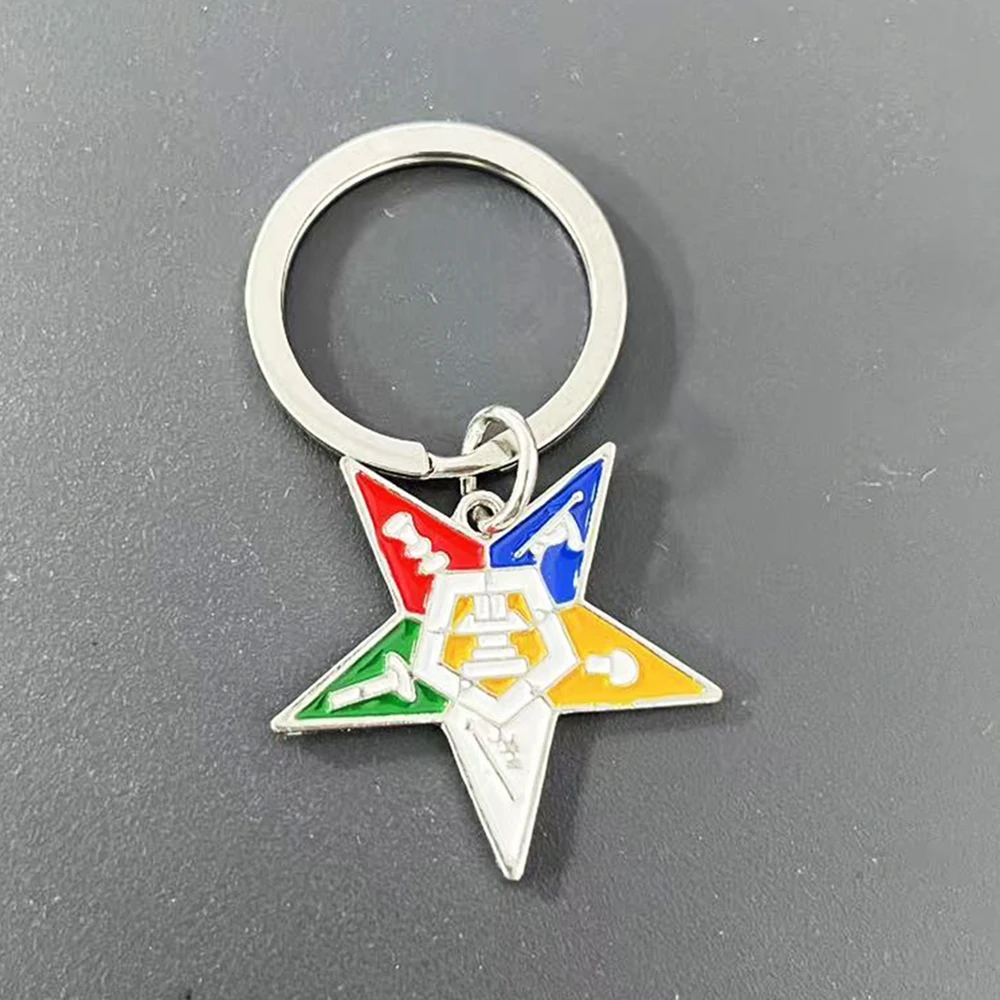 Jewelry Making DIY Metal Enamel Order of the Eastern Star OES Pendant Keychain