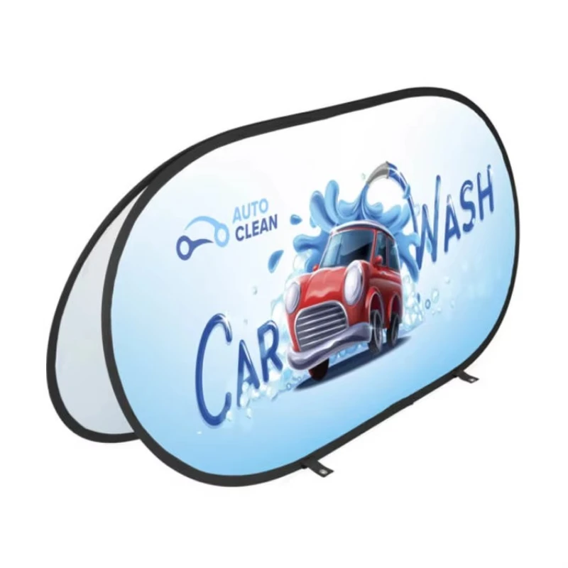 

Factory Custom Logo Oval A-Frame Sideline Banner Horizontal A Frame Pop-up Banner