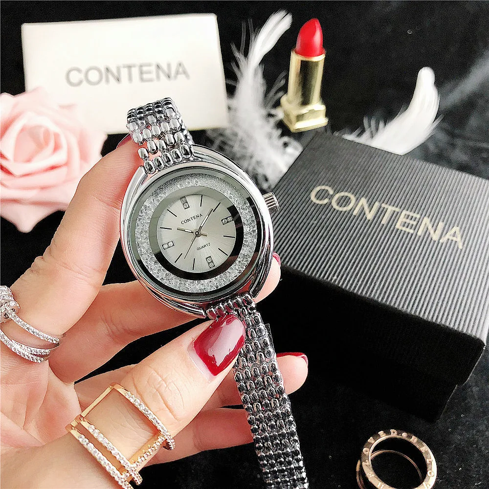 New High Quality Luxury Fashion Women\'s Quartz Watch Stainless Steel Crystal Leisure Waterproof Women\'s Watch