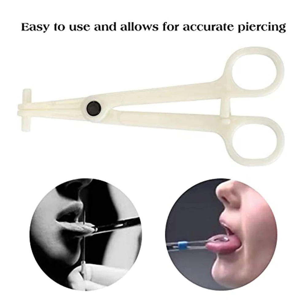 WKOUD 1PC Profession Acrylic Disposable Body Piercing Plier Plastic Clamp Body Ear Lip Navel Nose Tongue Eyebrow Forcep Tool