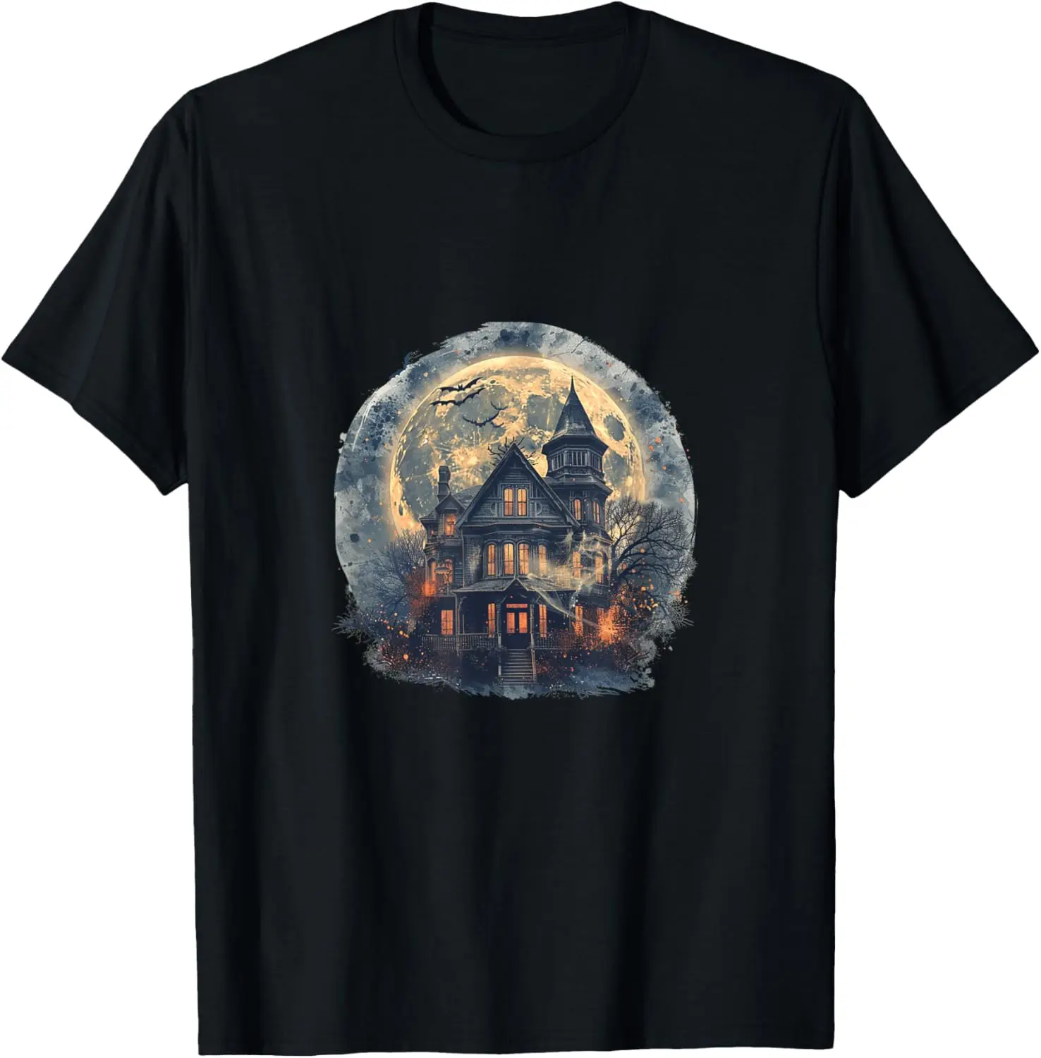 Spooky Haunted House - Gothic Halloween Night Design T-Shirt