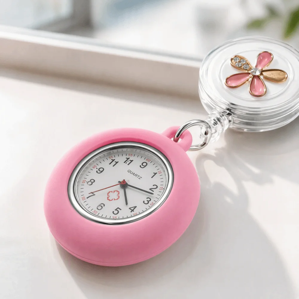 Retractable Badge Reel Retractable Nurse Watch Anti-Lost Decorative Pendant Fob Watch Practical Retractable Pocket Watch Nurses