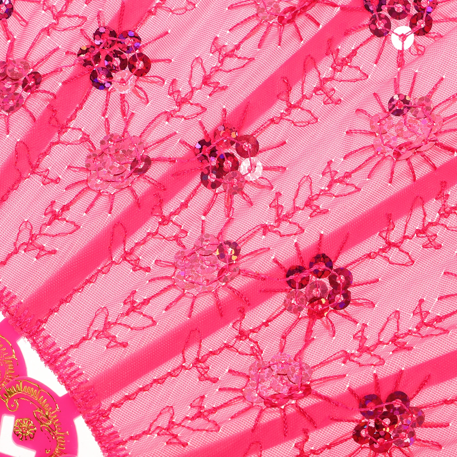 

Sequin Women Folding Pink Plastic Lace Hand Fan 24cm Length 42cm Diameter Decorative Gift Wedding Dance Portable Fan