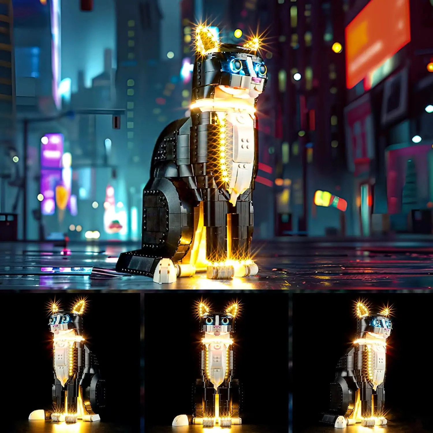 Hprosper LED Light For 21349 Tuxedo Cat Decorative Lamp With Battery Box (Not Include Lego Building Blocks)