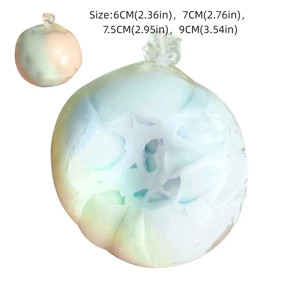 Soft Rainbow Crispy Balls Gradient Colors Stress Relief Squeeze Sensory Fidget Ball Reusable Shapeable Decompression Pinch Toy