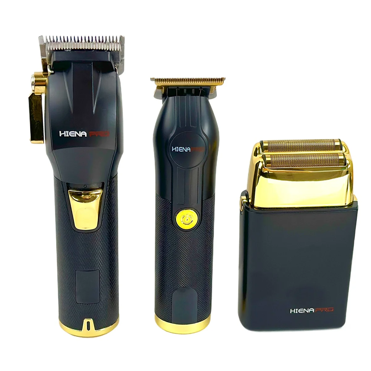 Professional Electric Cordless Oil Head Hair Clipper Set Black Gold 3 Piece Kit Hair Trimmer Barber Hair Cutting Machine Shaver