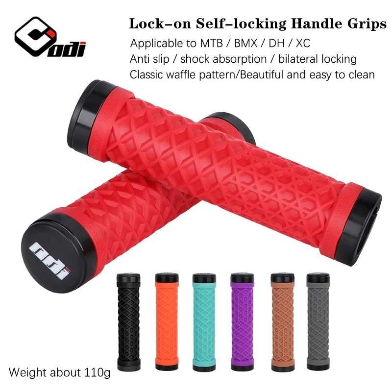 ODI Van Bicycle Handlebar Grips sillicone Lock-On Anti-slip Shock Absorption MTB Double Lock Ring for BMX Folding Bike Parts