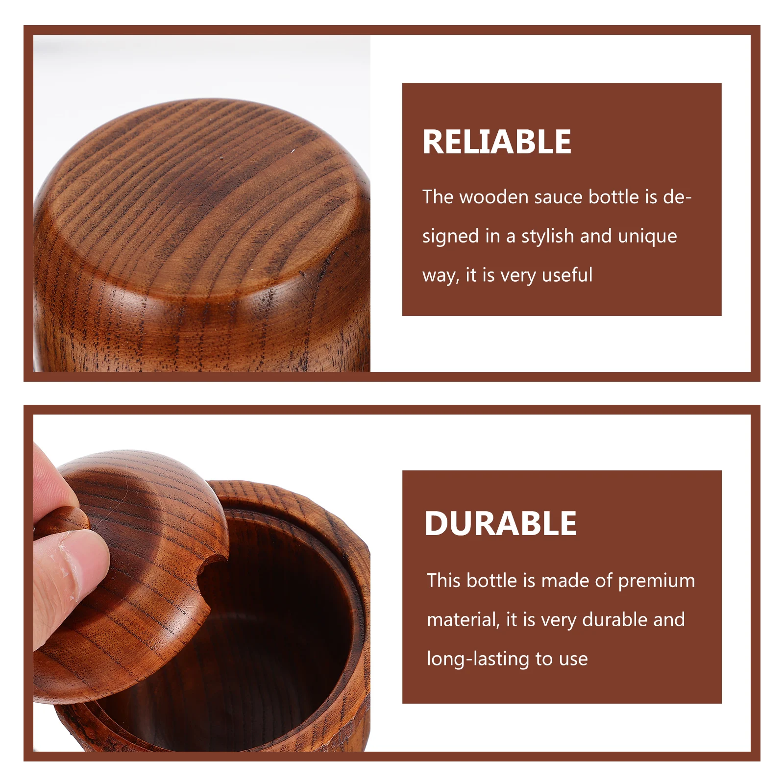 

Jujube Wood Sauce Bottle Smooth Body Unique Texture Oil Resistant Easy Clean High Grade Wooden Dispenser Soy Vinegar Container