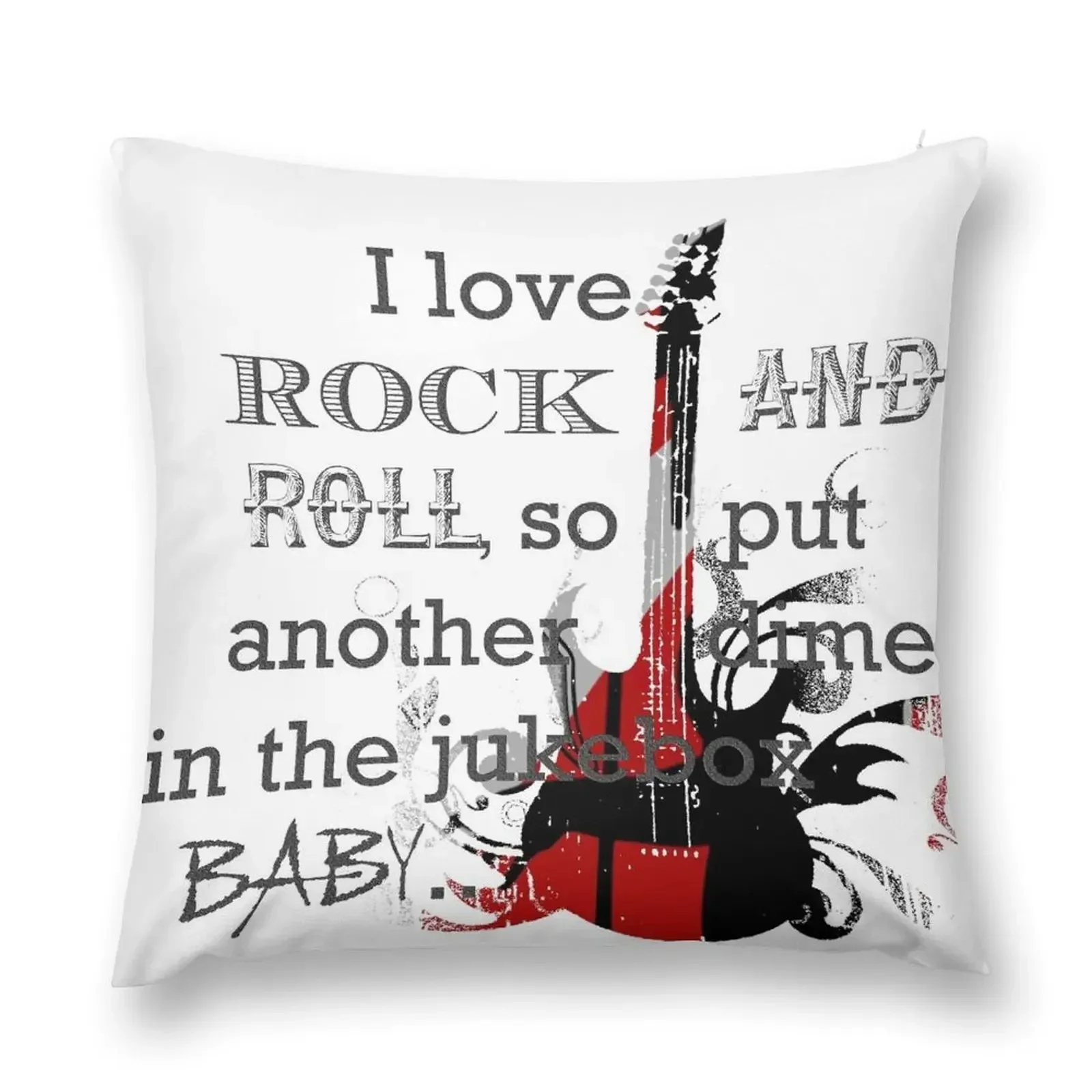 

I Love Rock and Roll Throw Pillow Plaid Sofa luxury home accessories Decorative Cushions For Living Room pillow