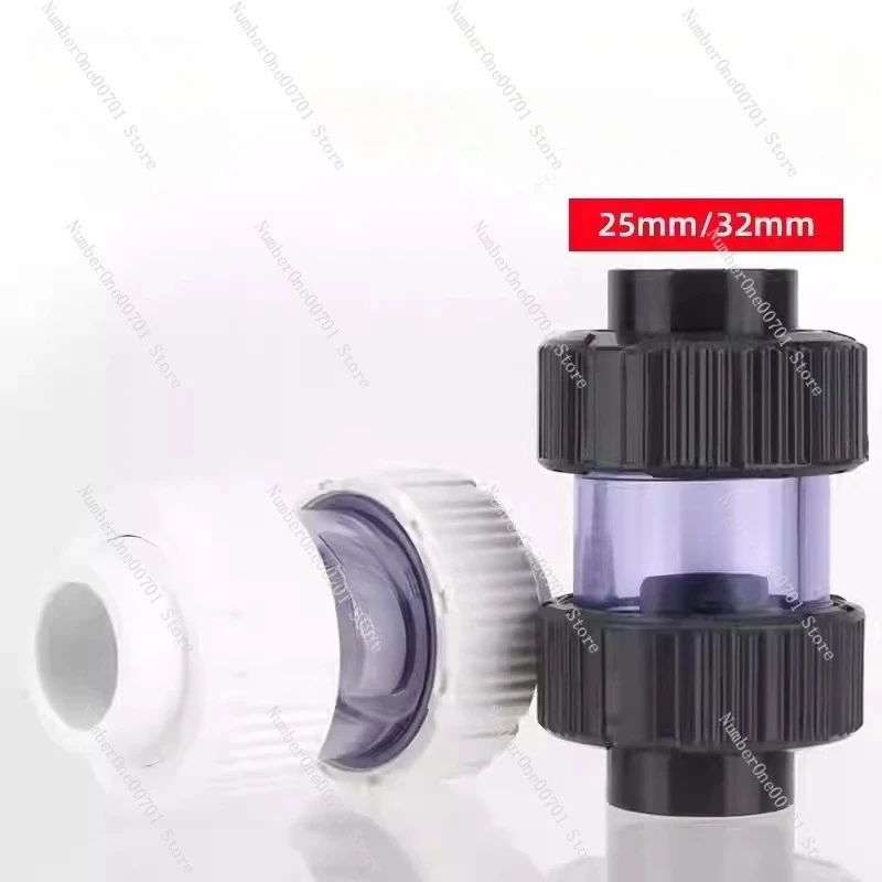 25mm 32mm Transparent Check Valve PVC One Way Non Return Pipe Fitting Water Connector For Garden Irrigation Aquarium