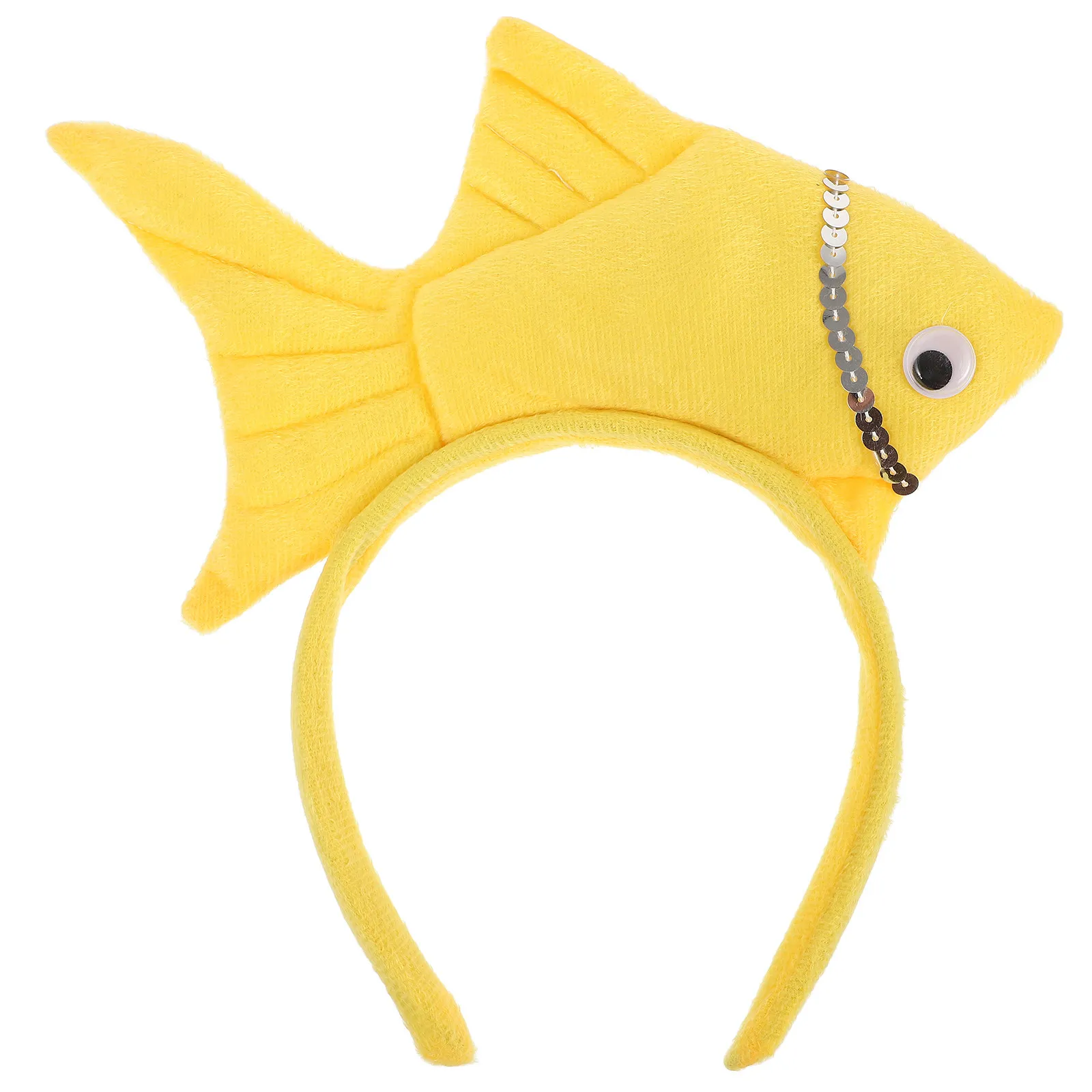 Kids Goldfish Headband Thick Safe Fabric Vivid Lifelike Fish Design Unisex Headwear for Halloween Christmas Children Day