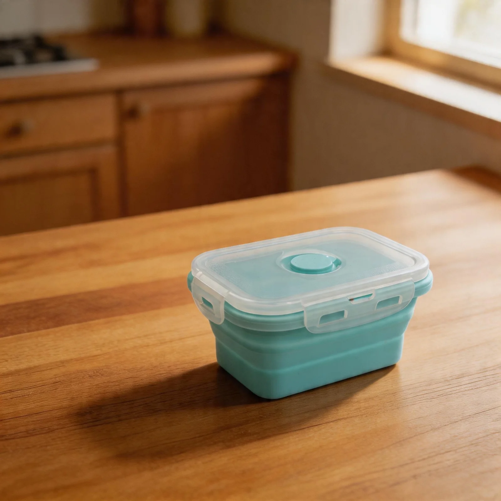 Dishwasher Safe Collapsible Silicone 21x13x10cm Leak Proof Silicone Storage Boxes Temperature Resistant Stackable