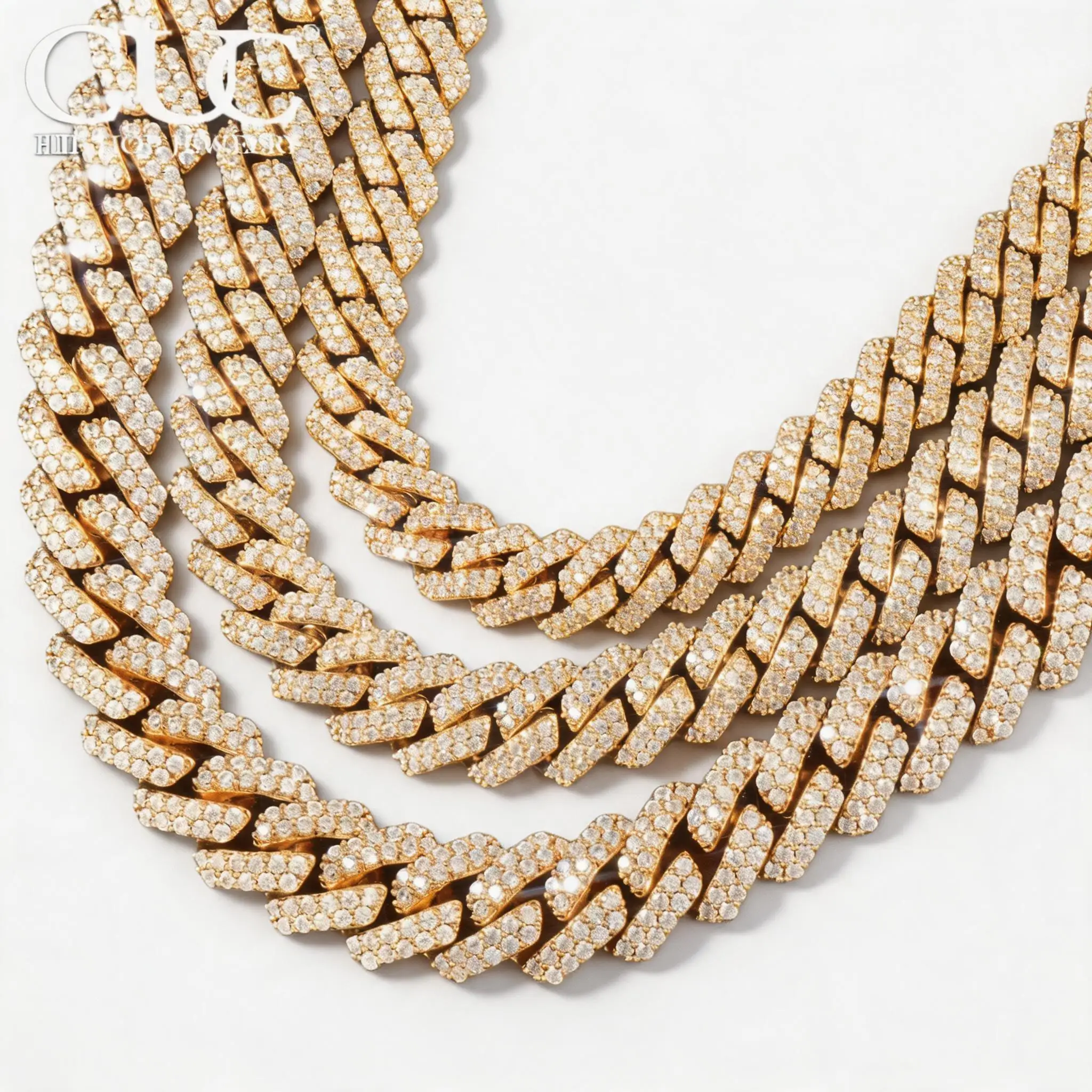 

8mm 10mm 12mm Miami Cuban Chain Necklace Iced Out Zircon Hip Hop Link Gold Silver Unisex Fashion Jewelry