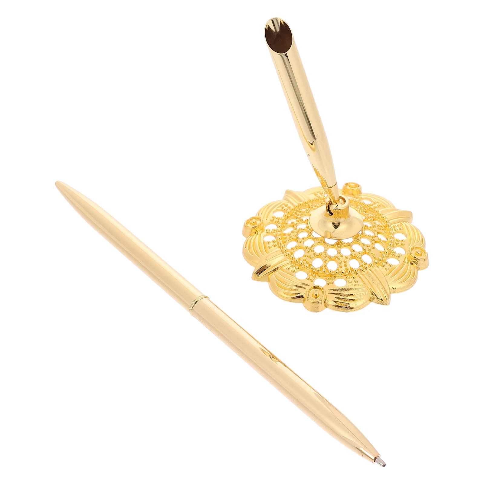 

Signature Pen for Wedding Guest Book Pens Counter Signing Golden No Smear Metal Smooth Ink Refill Classic Colors Pen Stand Desk