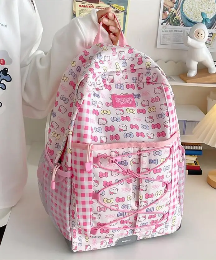 Hello Kitty Girls Backpack Shoulder Bags New School Bag for Teenager Women School Backapck Female