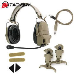 Auriculares de comunicación táctica TS TAC-SKY AMP con adaptador de casco ARC Track Compatible con Z TAC/Z-Tactical versión Civil PTT