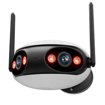 Dual lens 180° panoramic view WiFi Poe Security camera Color Night Vision IP camera Outdoor Person/Vehicle Detection 2-way audio Motion track CCTV Surveillance Cameras