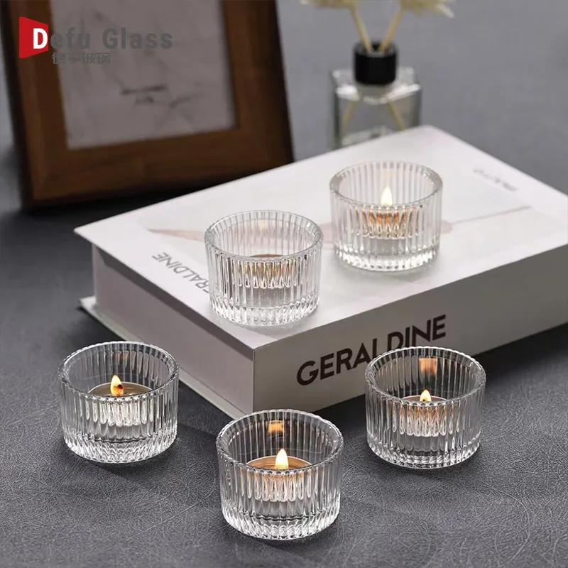 Candle Holders Home Decor Transparent Glass Candle Cup Empty Glass Candle Holder