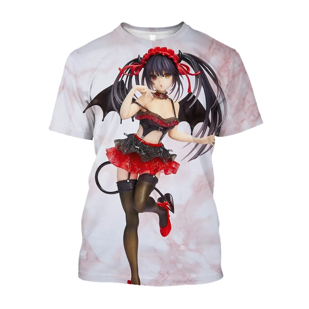 Jumeast 3D Anime Date A Live Printed Oversized T Shirt Men Manga Cartoon Graphic Tees Japanese Fashion Male Streetwear T-shirty