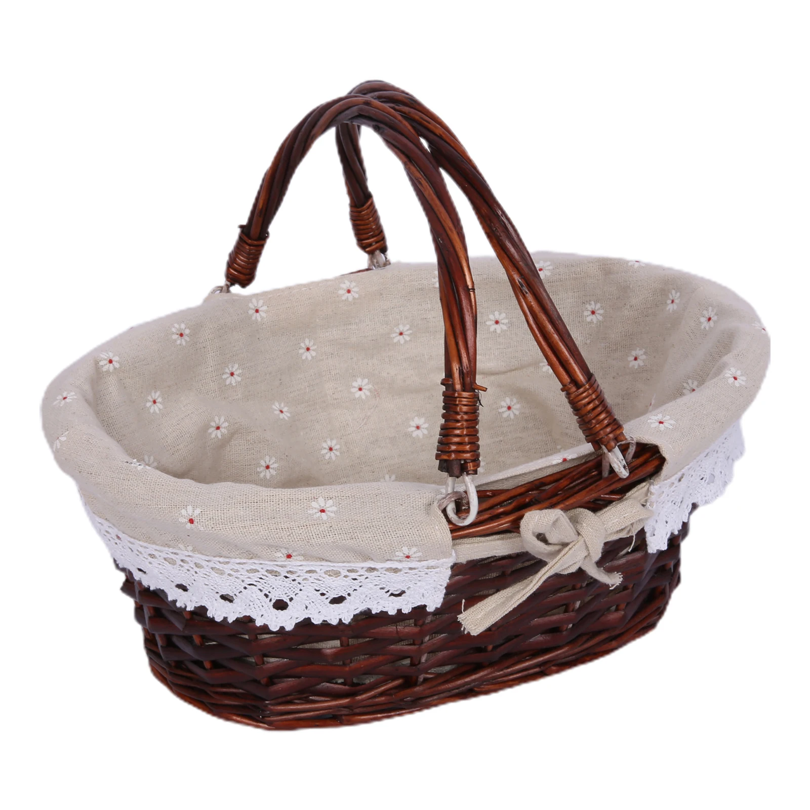 Rattan-Geflochtener Korb mit Doppelgriffen Mehrzweck-Tragbarer Korb für Picknick Festival-Aktivitäten Vielseitiger Geflochtener Korb – Detail 5