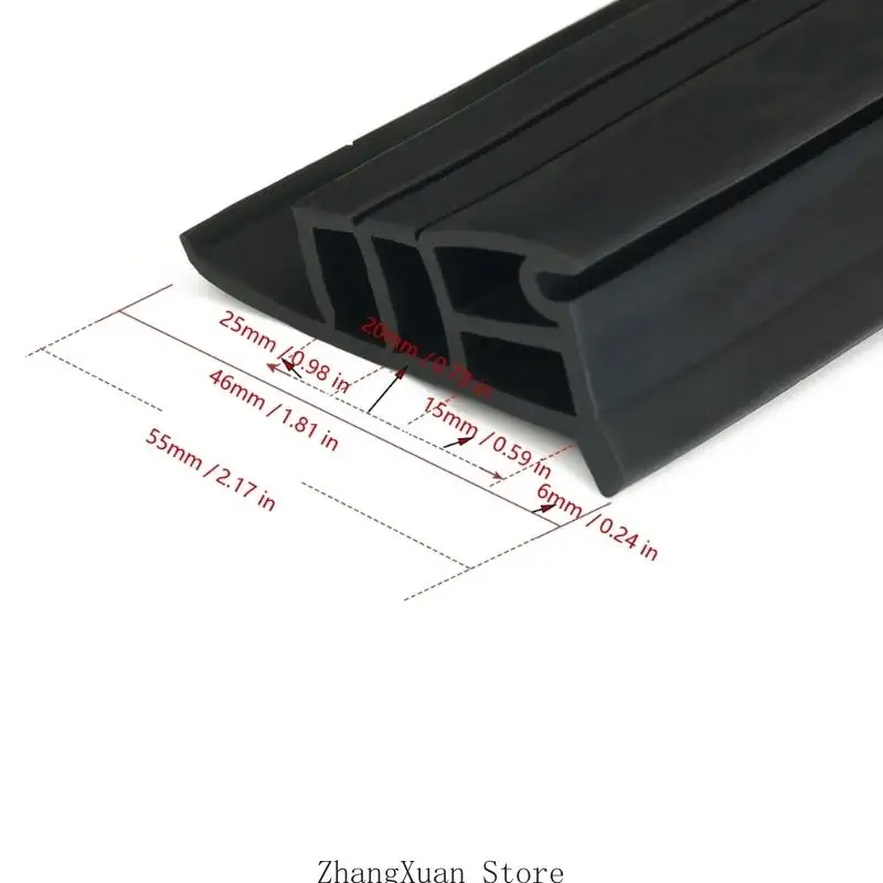 Schwarze Gummi-Schiebefensterbarriere mit flexiblem Schienenprofil 3XUF – Detail 6