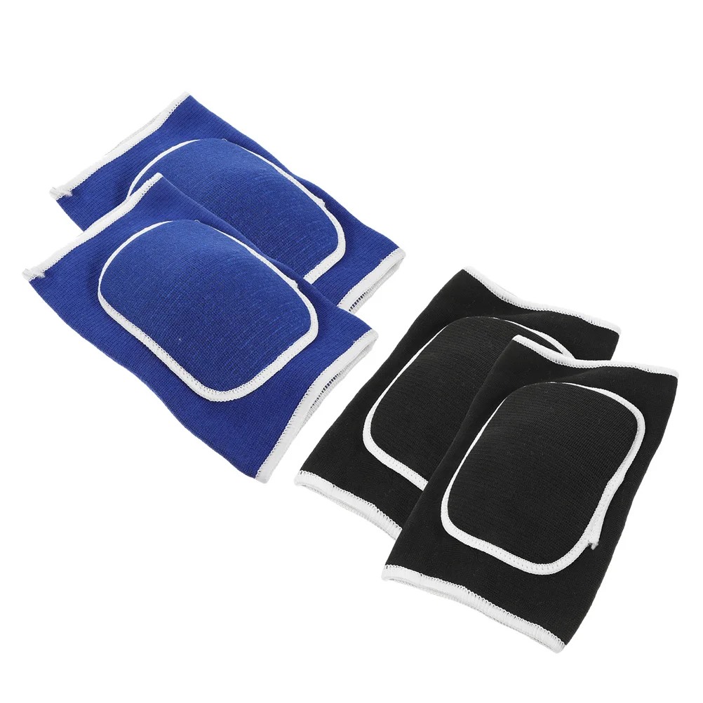 2 pares de joelheiras de esponja espessada faixas de basquete futebol patinação antiderrapante guardas