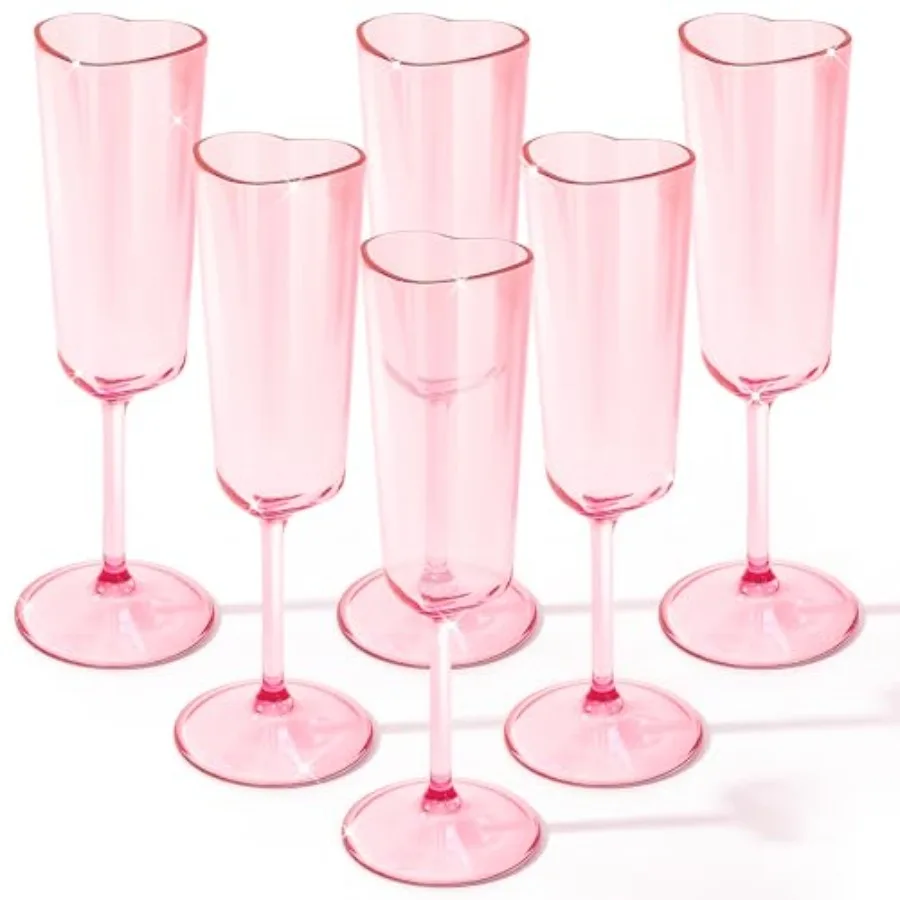 

Pcs Valentines Day Heart Shaped Flutes oz Acrylic Glasses for Wedding Galentines Bachelorette Birthday Party Supply Heart Shape