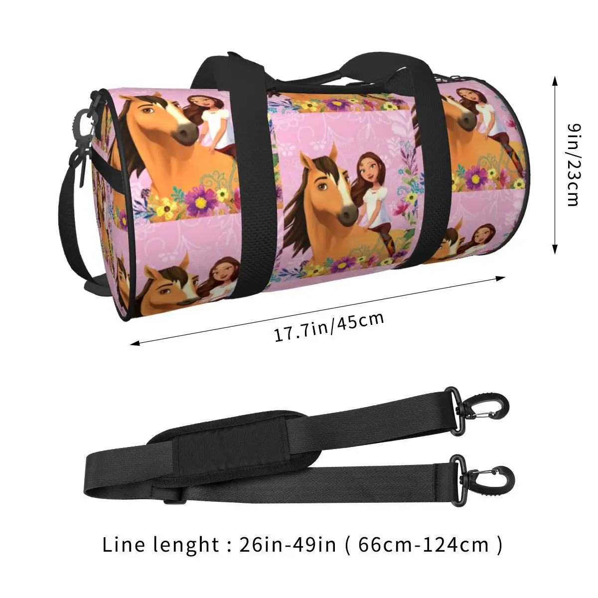 Spirit Riding Free 1 Large Duffle Gym Bag Multi-Functional Duffle Travel Bags Handbags Fitness bag