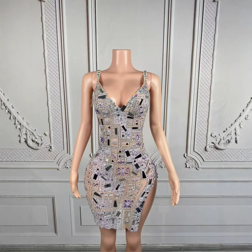

Mirror Sequined Hip Skirt Versatile Exquisite Light Luxury Dress For Women's Group Birthday Dinner & Stage Luxury Evening Gowns