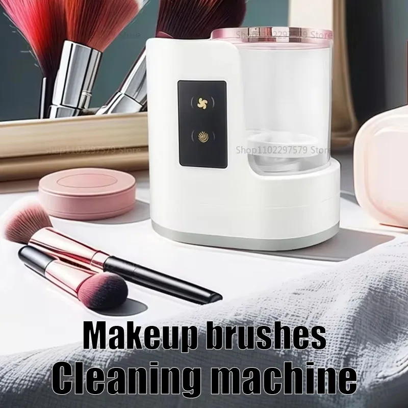 Limpiador de brochas de maquillaje eléctrico, secador con carga USB, Kit de limpieza de brochas de belleza portátil para sombra de ojos, colorete, herramientas faciales, estante de almacenamiento