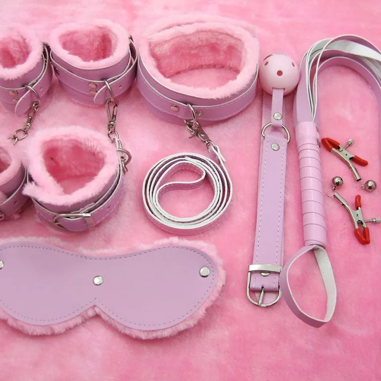 Fetish Bondage Restraints Sex Products PU Leather Wrist Ankle Cuff for Adult Games, Handcuff Footcuff Couples Roleplay