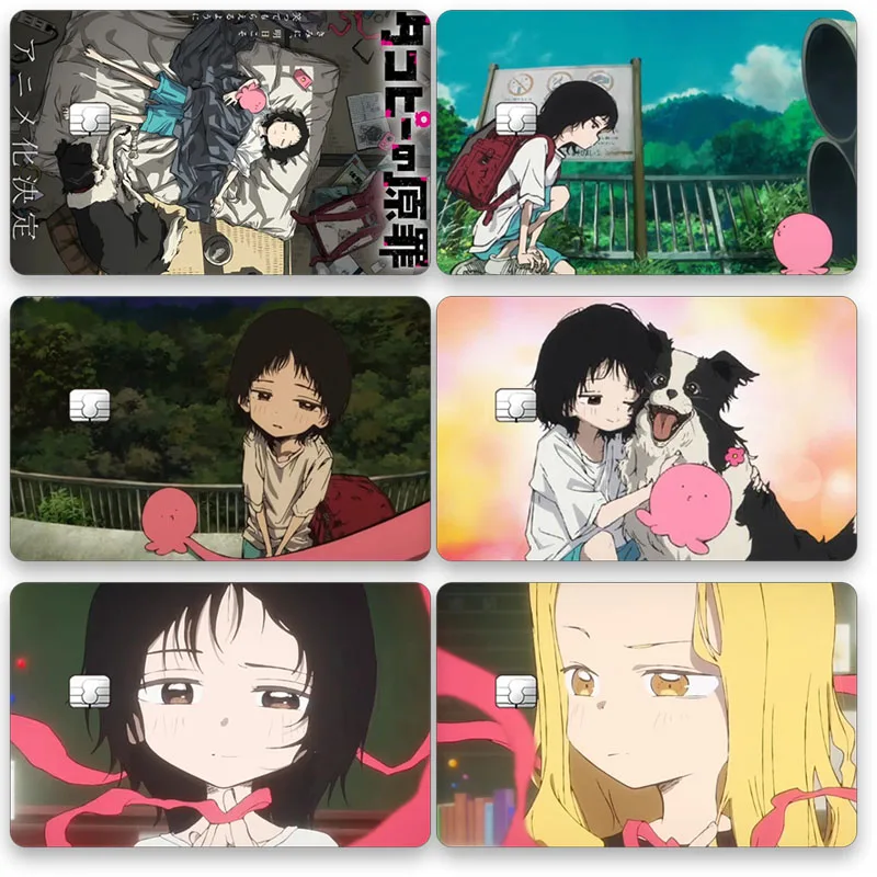 

Оригинальная наклейка-карта Takopi's Sin, аниме, мультфильм, мобильный бизнес», студенческий кампус, автобус, метро, дорожный чип, патч, бирки, наклейка, фотодекор